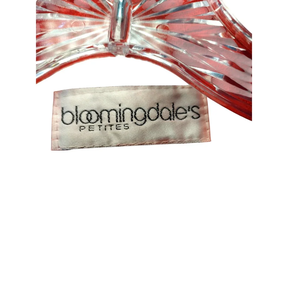 Bloomingdales Linen Blazer Jacket Notch Lapel Shoulder Pads Red Womens Size PM - Image 13