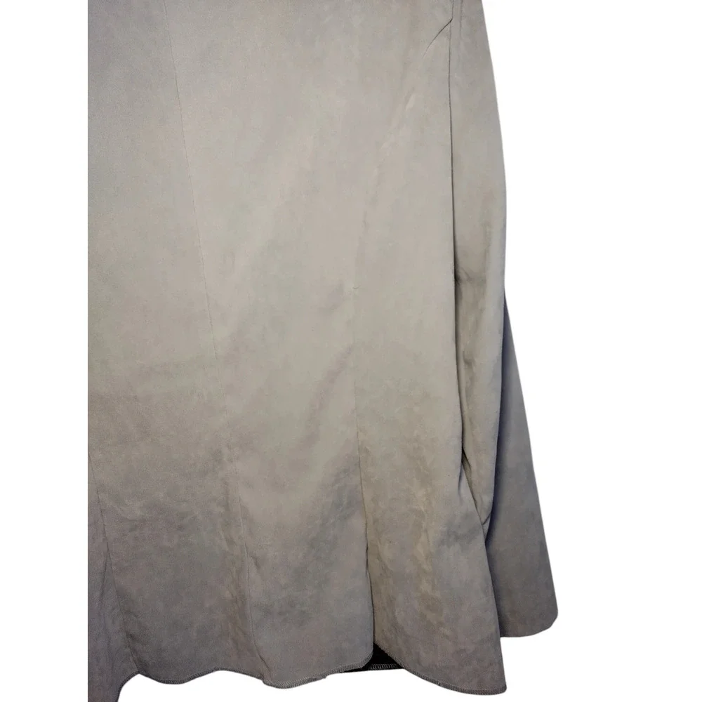 Jessica Howard Suede Suit Blazer Front Zip Colorblock Gray Black Womens Size 16 - Image 12