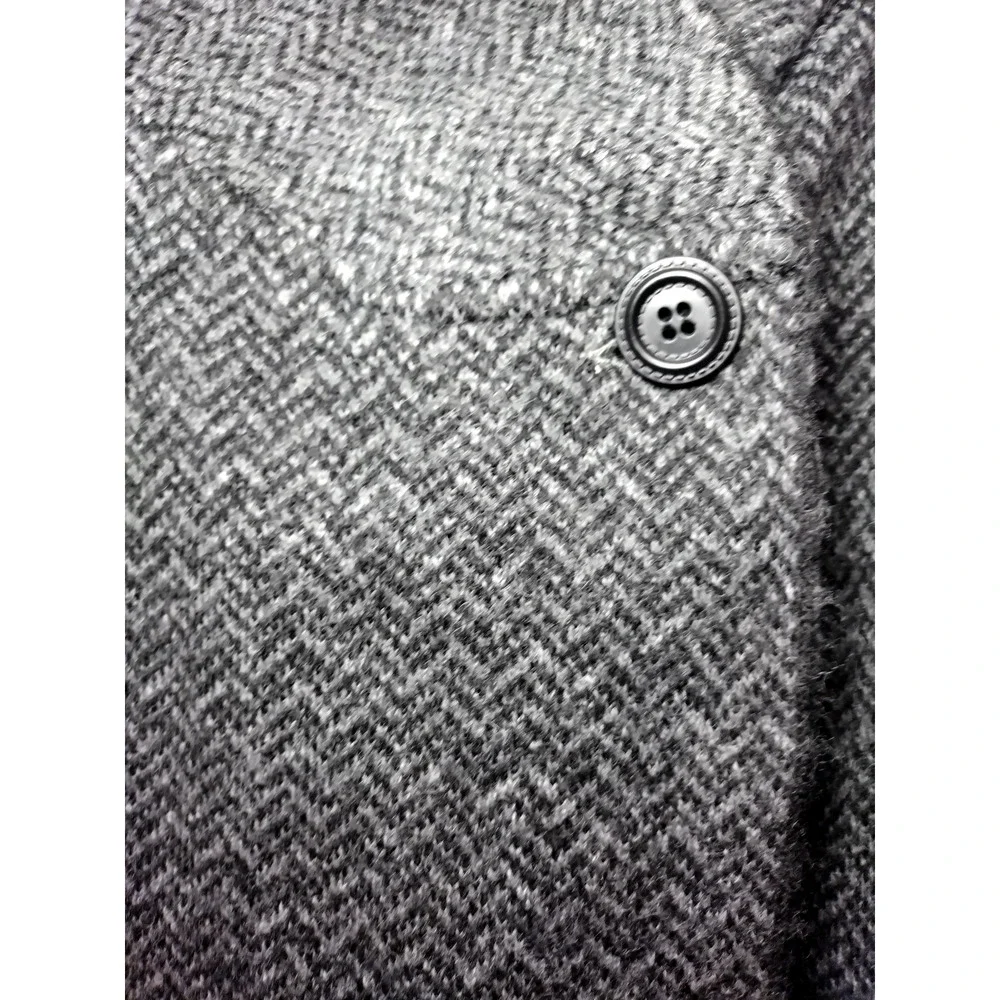 Jones & Co. Jones New York Coat Wool Blend Chevron Shawl Collar Black Womens XL - Image 15
