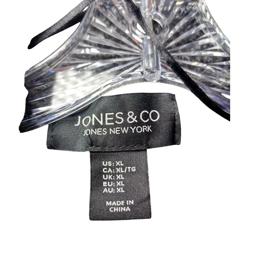 Jones & Co. Jones New York Coat Wool Blend Chevron Shawl Collar Black Womens XL - Image 16