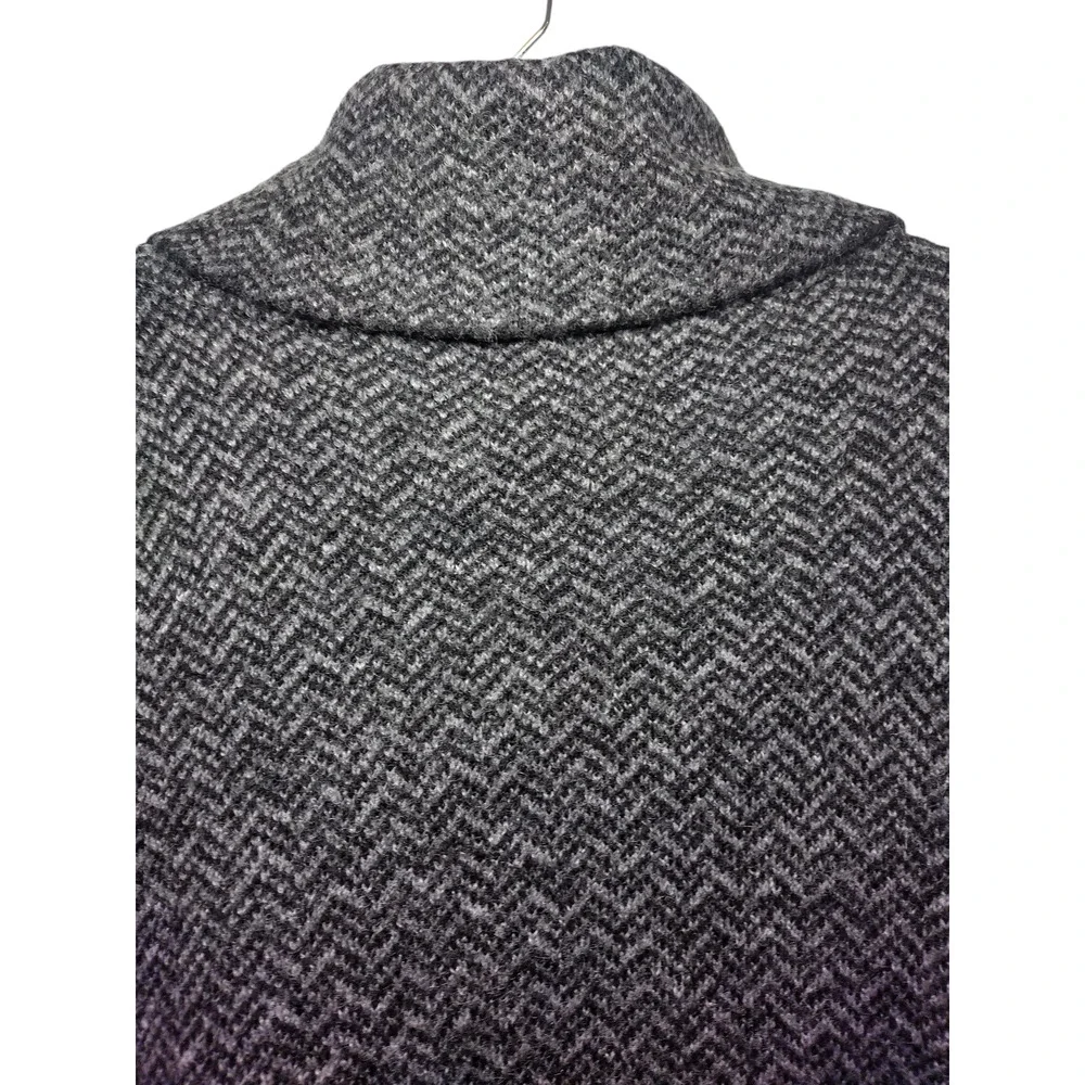Jones & Co. Jones New York Coat Wool Blend Chevron Shawl Collar Black Womens XL - Image 3
