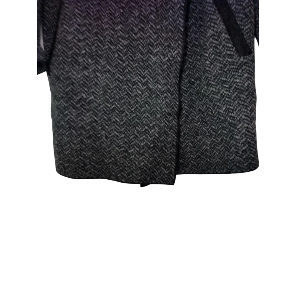 Jones & Co. Jones New York Coat Wool Blend Chevron Shawl Collar Black Womens XL - Image 2
