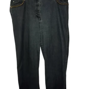 Womens Mid-waist Dark Denim Casual wear Straight Leg Jeans