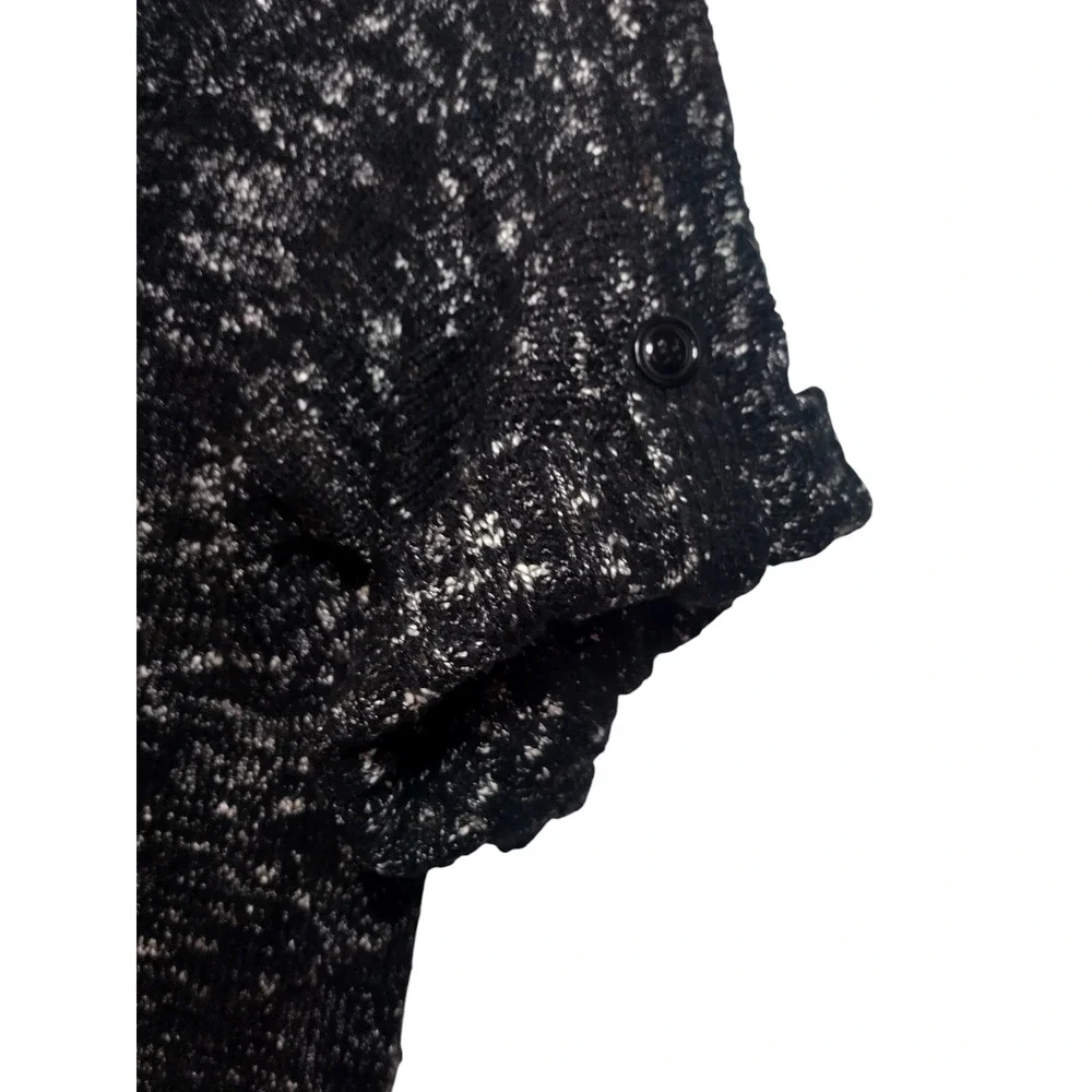 Sweater Project Sweater Short Sleeves Cuffed Pullover Knit Black Womens Large - Image 4