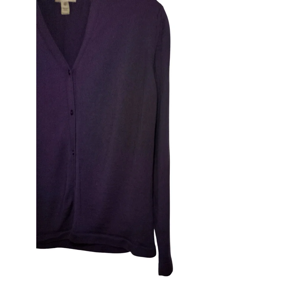 Giorgiolini Merino Wool Cardigan Sweater Long Sleeves Knit Plum Purple Womens XL - Image 5