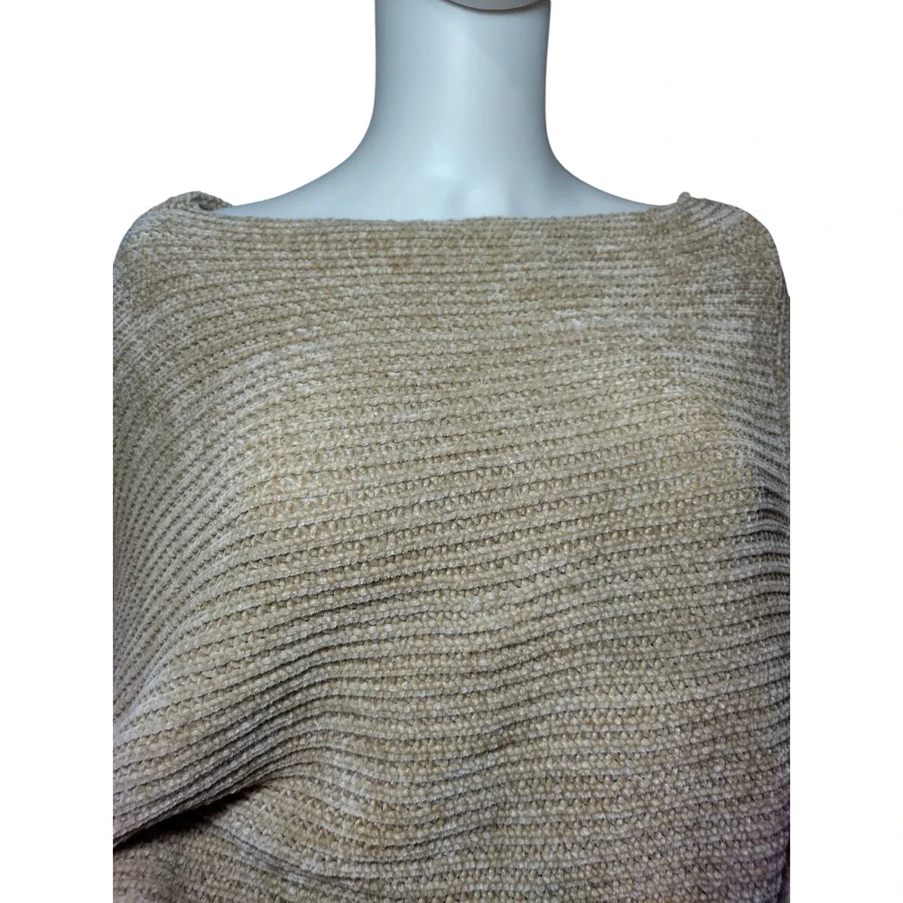 Womens Poncho with Tassel Cape Sweater Shawl Taupe 100%polyester - Image 8