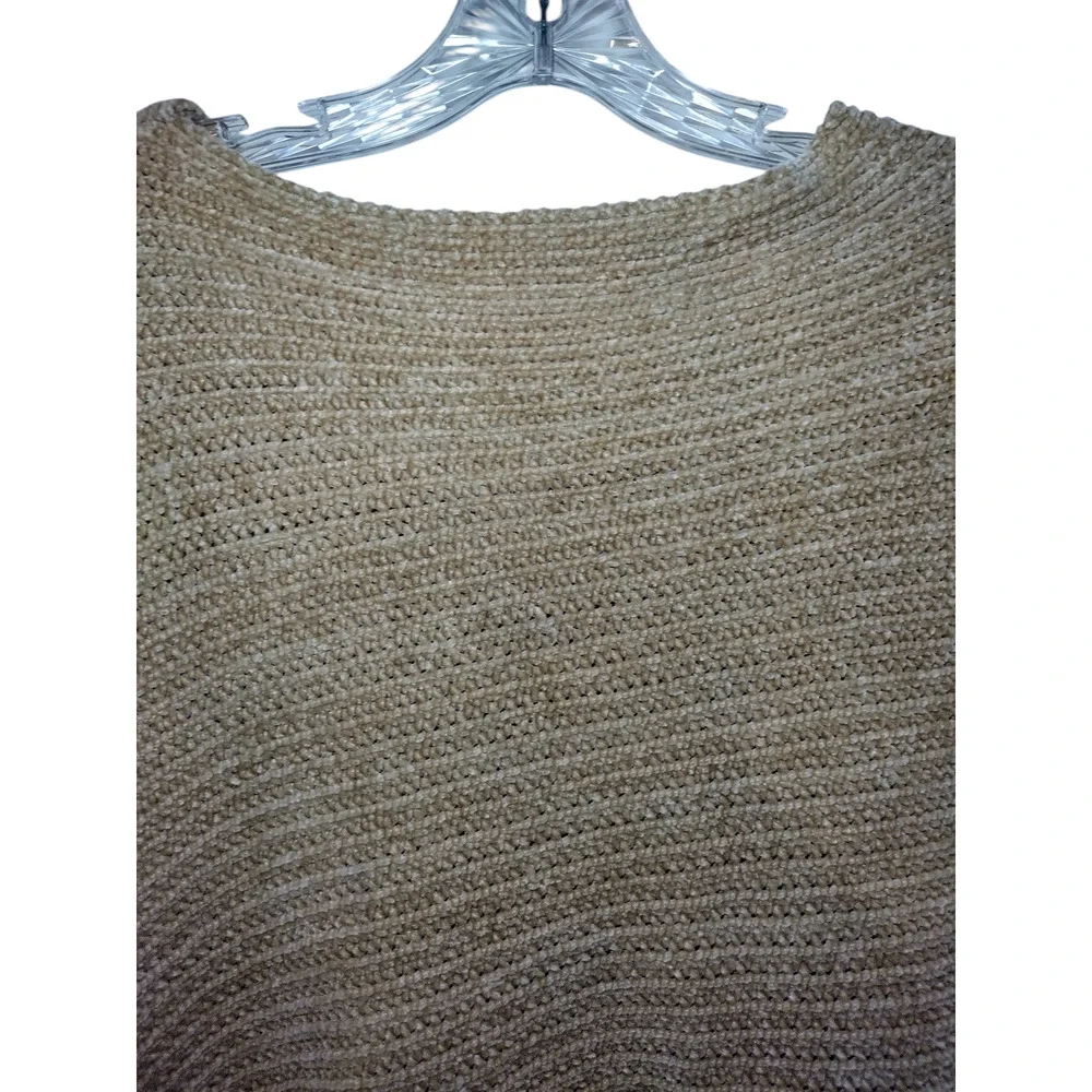 Womens Poncho with Tassel Cape Sweater Shawl Taupe 100%polyester - Image 5