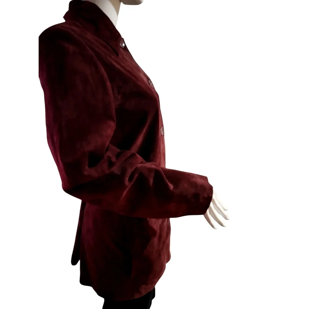 Bernardo Womens Long Sleeve Basic Button Down Blazer Reddish Brown Size Medium - Image 9