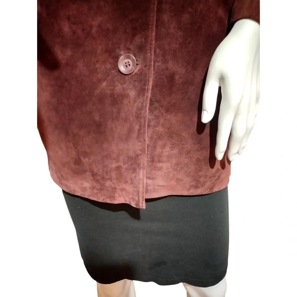 Bernardo Womens Long Sleeve Basic Button Down Blazer Reddish Brown Size Medium - Image 2