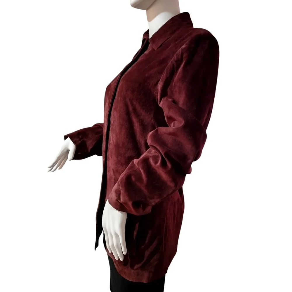 Bernardo Womens Long Sleeve Basic Button Down Blazer Reddish Brown Size Medium - Image 8