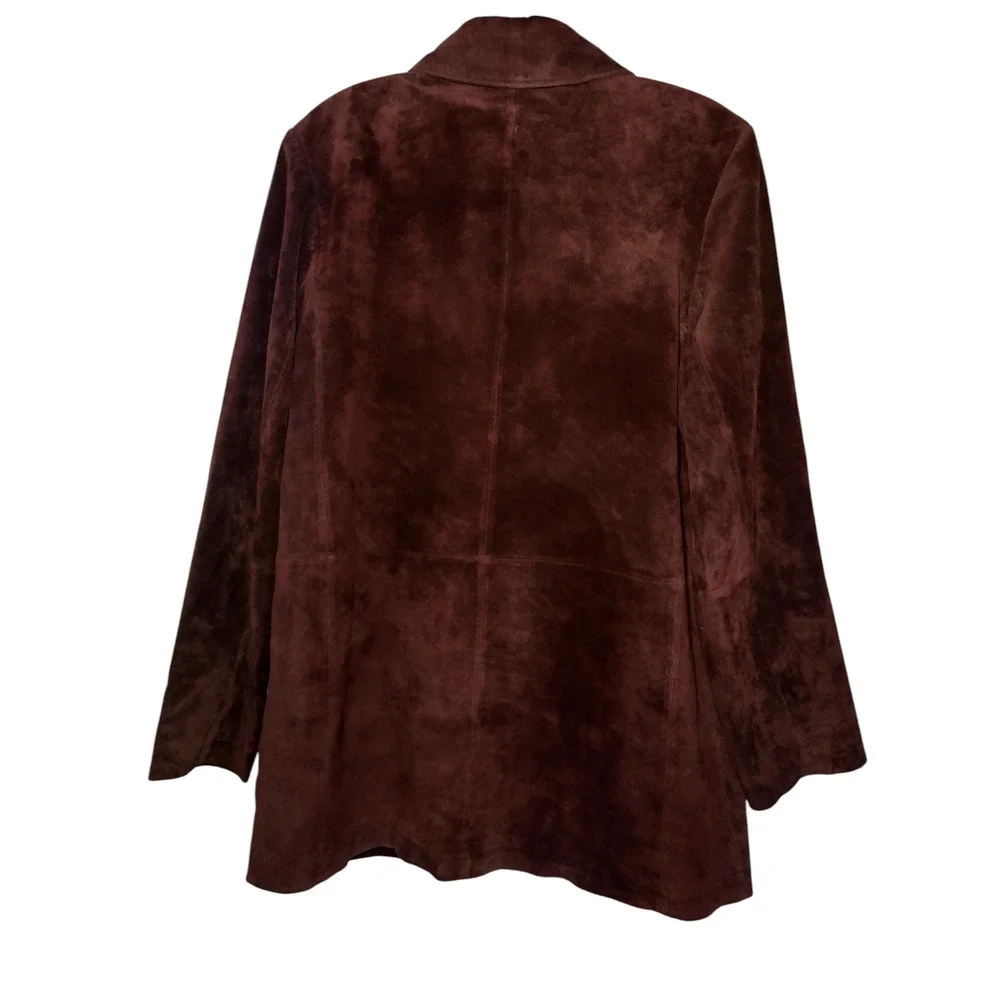 Bernardo Womens Long Sleeve Basic Button Down Blazer Reddish Brown Size Medium - Image 6