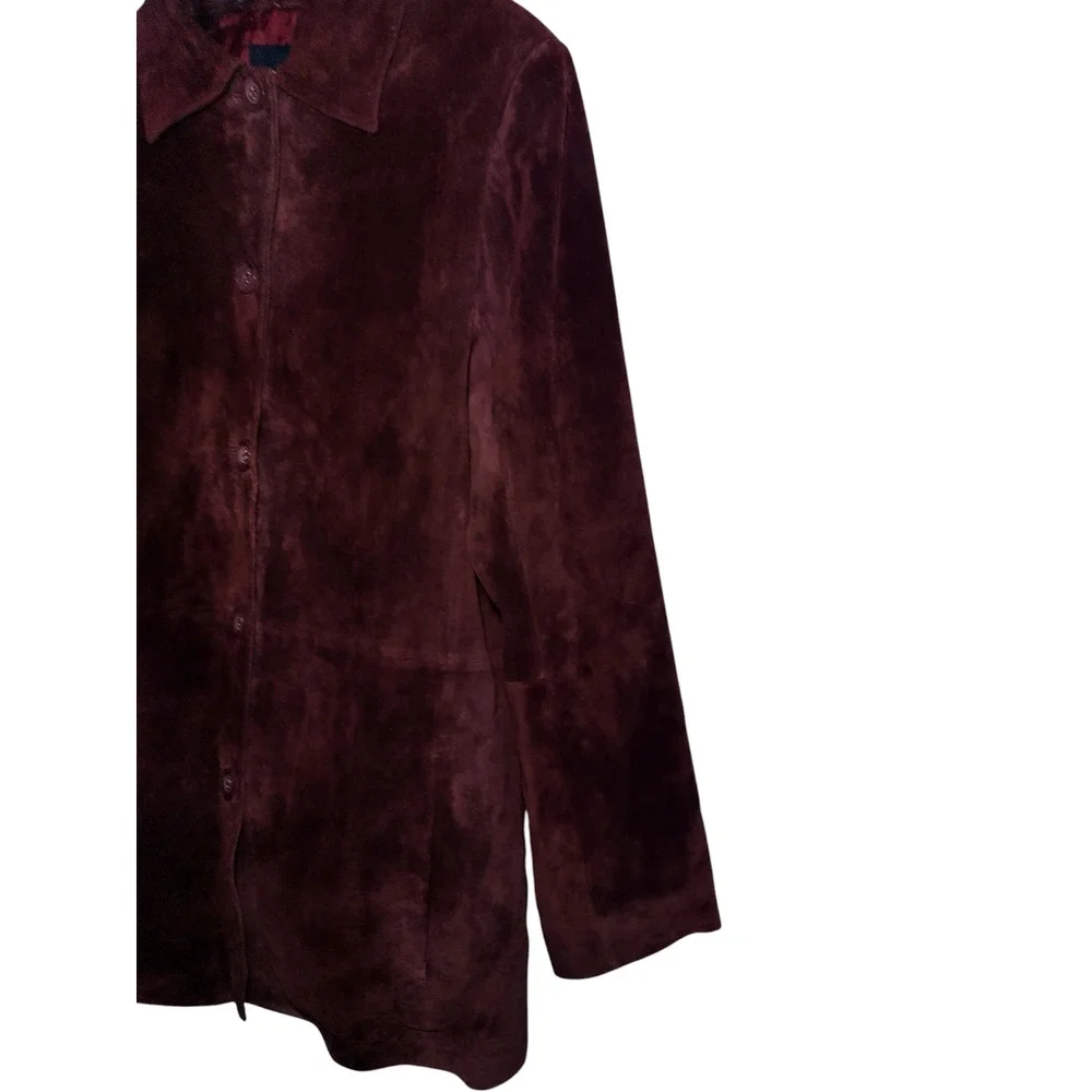 Bernardo Womens Long Sleeve Basic Button Down Blazer Reddish Brown Size Medium - Image 3