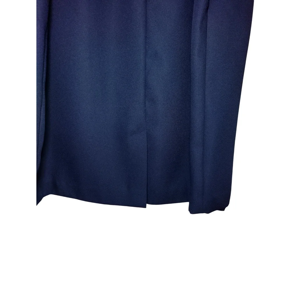 John Roberts Womens Elastic Waist Midi Skirt Navy Blue Size 16 100% Polyester - Image 2