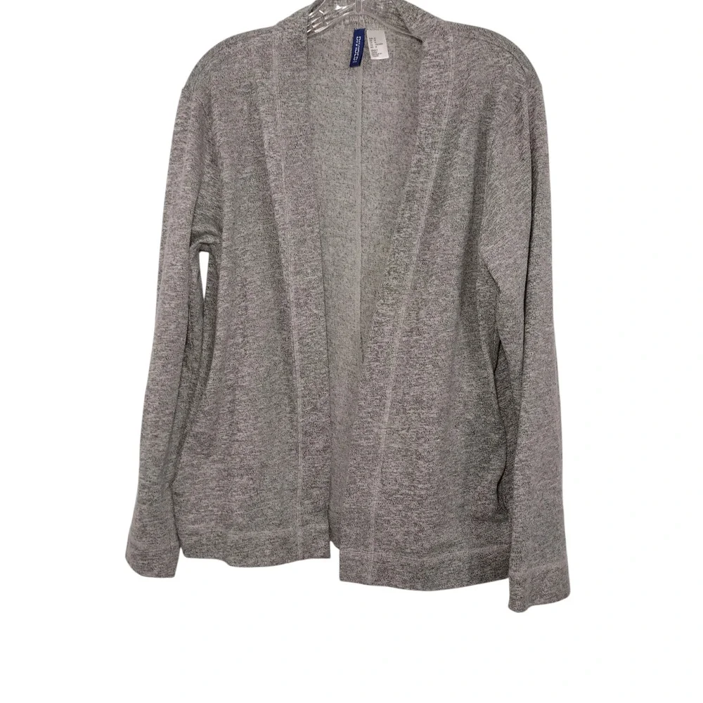 Divided by H&M Womens Light Heather Gray Open Front Cardigan Long Sleeve Sweater Medium - Image 3
