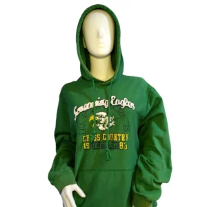 Cross Country Hoodie Unisex Green Screaming Eagles 80s High School Sweatshirt Small