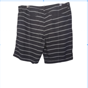 Aeropostale Mens Casual Flat Front Classic White Striped Shorts Black