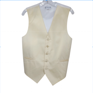 Vesuvio Napuli Men's Slim Fit Formal Dress Tuxedo Vest 5 Button Beige Size XS