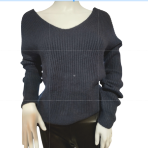 Angel Of The North Sweater Rib Knit Twist Back Long Sleeves Navy Blue Womens S