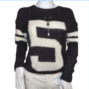 Forever 21 Sweater #5 Oversized Long Sleeves Pullover Knit Black White Womens S