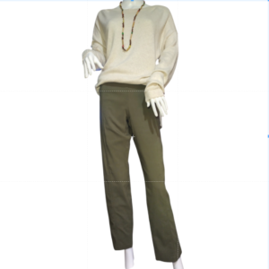 Zac & Rachel Ankle Pants Straight Leg Flat Front Trousers Green Womens Size 12