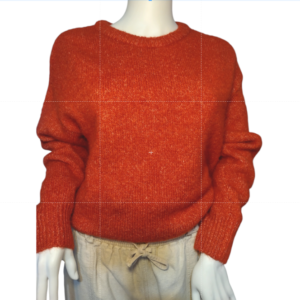 Old Navy Sweater Long Sleeves Pullover Crew Neck Knit Orange Womens Size MP