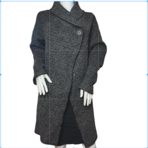 Jones & Co. Jones New York Coat Wool Blend Chevron Shawl Collar Black Womens XL
