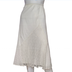 Style & Co. Maxi Skirt Pull On Lace Overlay French Dot White Womens Size XL