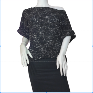 Sweater Project Sweater Short Sleeves Cuffed Pullover Knit Black Womens Large