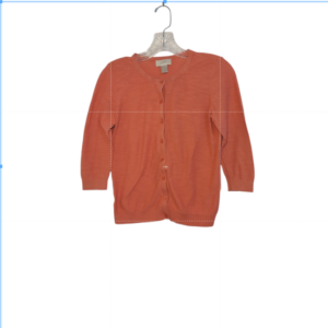 Ann Taylor LOFT Cardigan Sweater Button Front Crop Knit Peachy Orange Womens PS