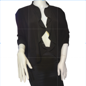 Womens Long Sleeves Ruffle Blazer Jacket open front Formal Evening Suit Black
