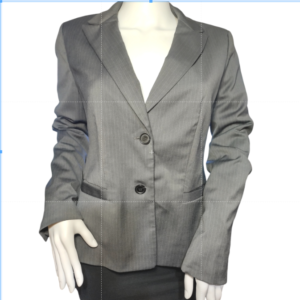 Ann Taylor Womens Long Sleeves Double Breasted Blazer Jacket Gray Size 6