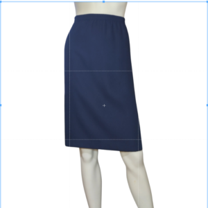John Roberts Womens Elastic Waist Midi Skirt Navy Blue Size 16 100% Polyester
