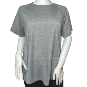 Modiv Womens Crew neck Raglan Sleeve Short Sleeve Basic Tshirt Gray Size Large