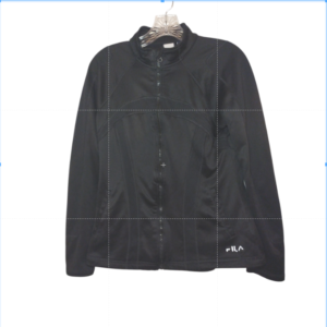 FILA Womens Black Full Zip Polyester Athletic Jacket Size Medium 100% Polyester